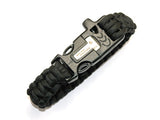 PHXD101 Side Release Whistle Buckle w/ Flint Fire Starter & Scaper Paracord Bracelet